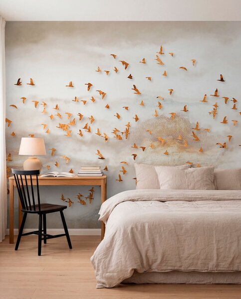 Tapety Zlatý kŕdeľ v hmle, 3D fototapety, u93537 : Uwalls.sk