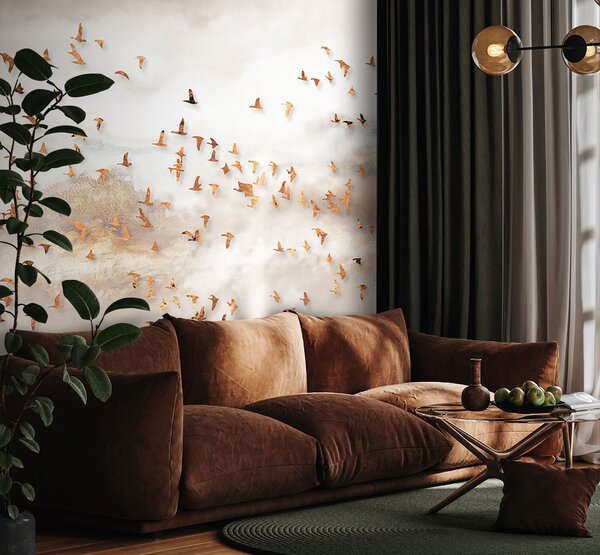 Tapety Zlatý kŕdeľ v hmle, 3D fototapety, u93537 : Uwalls.sk