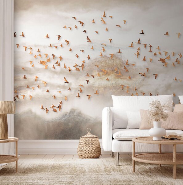 Tapety Zlatý kŕdeľ v hmle, 3D fototapety, u93537 : Uwalls.sk
