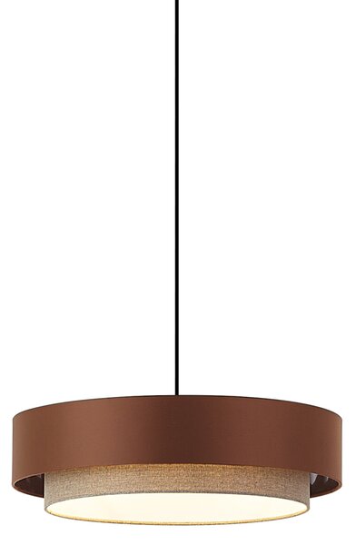 Moderné závesné svietidlo tmavý bronz s sivohnedou farbou 50 cm 3-Lights - Drum Duo