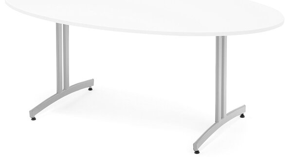 Jedálenský stôl SANNA, oválny, 1800x1000 mm, biela / šedá