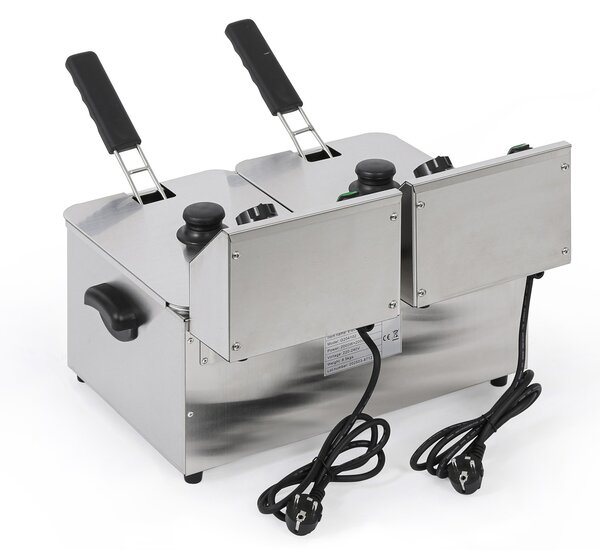 Profesionálna elektrická fritéza 2× 4 l, 2× 2000 W