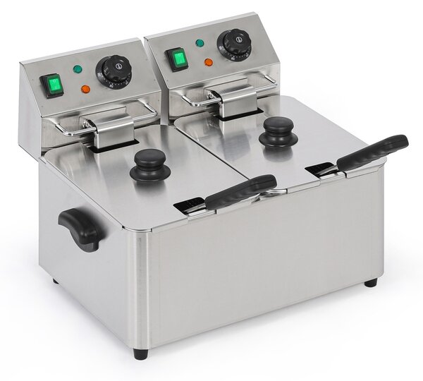 Profesionálna elektrická fritéza 2× 4 l, 2× 2000 W