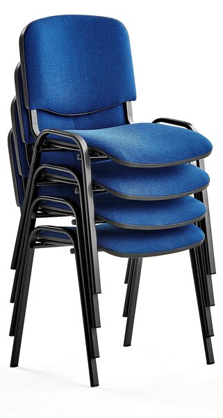 Konferenčná stolička NELSON, 4 ks, modrá, čierna