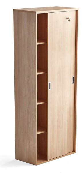 Kancelárska skriňa s posuvnými dverami MODULUS, 2000x800 mm, dub