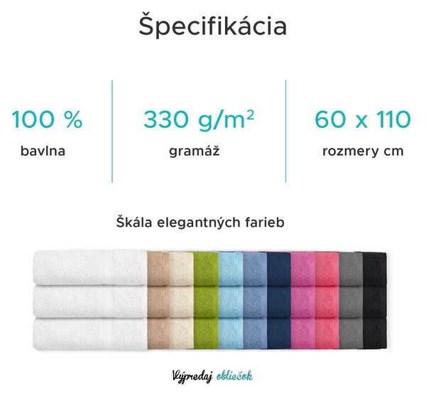 Uterák CLARYSSE ELEGANCE 60x110 cm smotanový, 100% bavlna