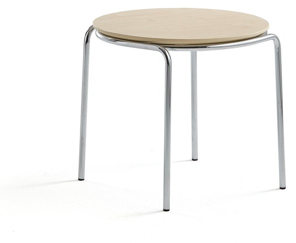 Konferenčný stolík ASHLEY, Ø570 x 470 mm, chróm, breza