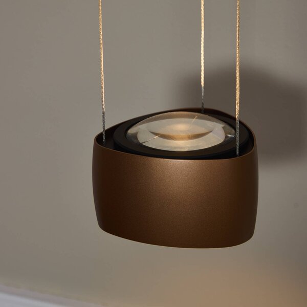 LOOM DESIGN LED závesné svietidlo Air, karamelovo hnedá, 13 cm, hliník, Hnedá / hrdzavá, Obývacia izba / jedáleň, Hliník, Moderný, Závesné svietidlo