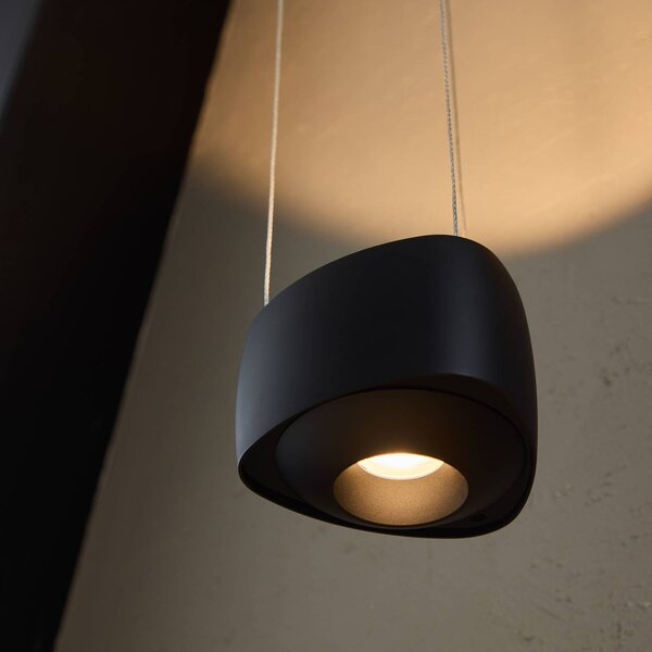 LOOM DESIGN LED závesné svietidlo Air, čierna, 13 cm, hliník, Čierna, Obývacia izba / jedáleň, Hliník, Moderný, Závesné svietidlo