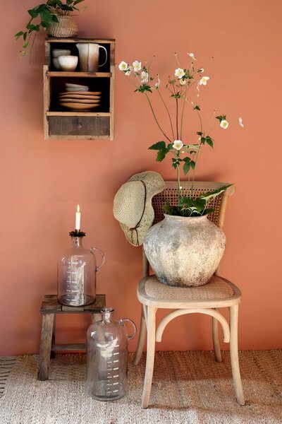 Hnedá antik nástenná drevená polička Grimaud Unit - 30*23*43 cm - Chic Antique