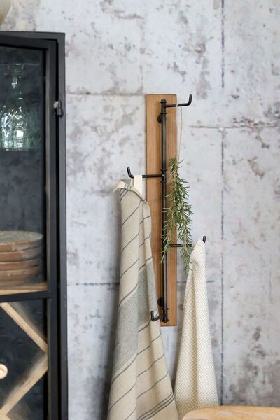Nástenný vešiak so 4mi háčikmi Mondy - 15*15*50 cm - Chic Antique