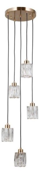 ITALUX PND-40813-5R-HBR - Závesný luster TORNO na lanku 5xE14/40W/230V zlatý