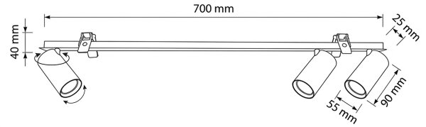 Brilagi - Podhľadové svietidlo SELE 3xGU10/30W/230V biela