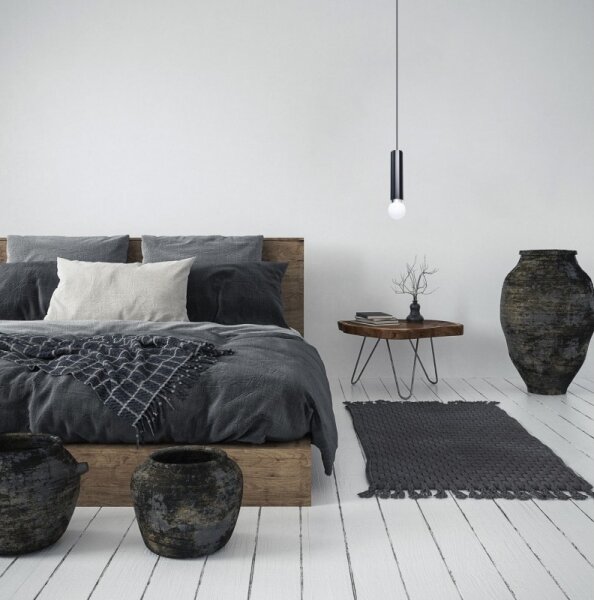 ITALUX PND-33849-1-BK - Závesné svietidlo na lanku MACERA 1xE27/40W/230V čierne