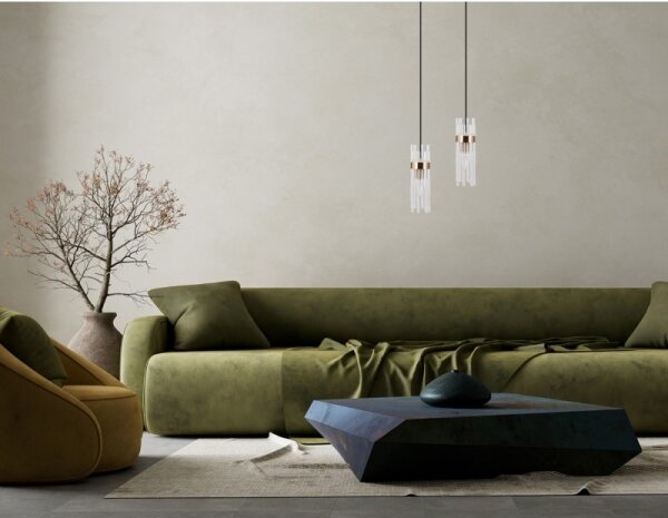ITALUX PND-40760-1-HBR - Luster na lanku TARASO 1xE14/40W/230V zlatý