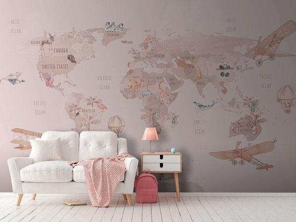 Tapety Rozprávková mapa sveta, Detské fototapety, Fototapety pre dievčatá, u74508 : Uwalls.sk