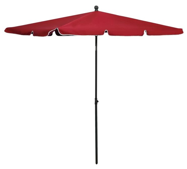 Maison Exclusive – slnečník so stĺpom 210 × 140 cm, bordová farba