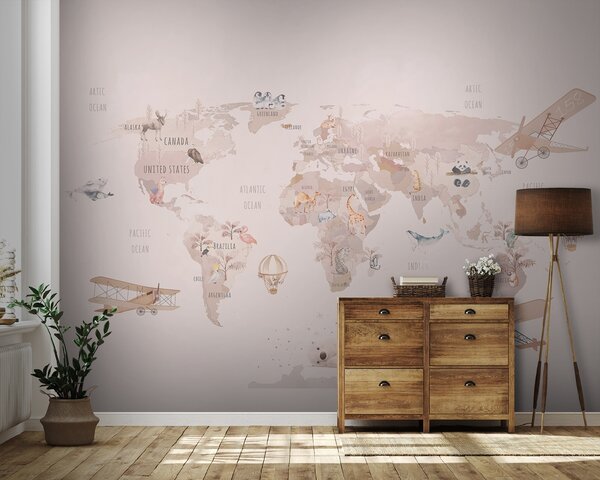 Tapety Mapa malého letca, Detské fototapety, Fototapety pre dievčatá, u93908 : Uwalls.sk