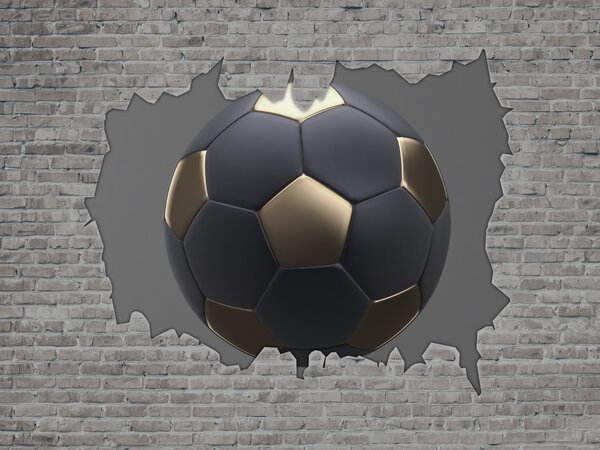 Tapety Futbalová lopta na pozadí tehlovej steny, Detské fototapety, Fototapety pre chlapcov, u94058 : Uwalls.sk