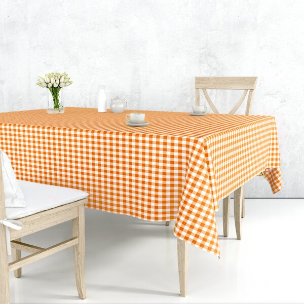 Obrus ​​PVC Mirabella 7400G - Kocky oranžové 140cm x 20m