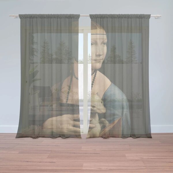 Sablio Záclony Dáma s hranostajom - Leonardo da Vinci: 2ks 150x250cm