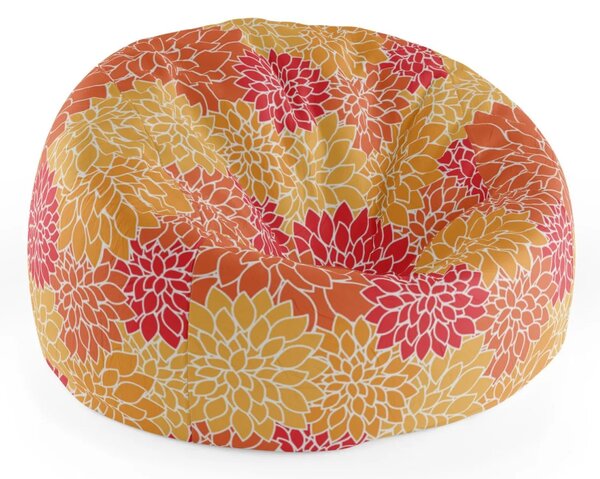 Sablio Sedací vak Cocoon Farebné kvetiny - 75 x 45 x 35 cm