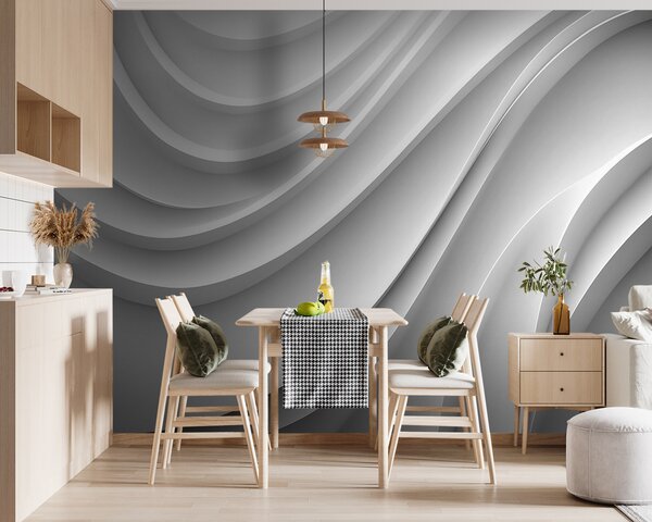 Tapety Biele 3D vlny, 3D fototapety, u94078 : Uwalls.sk