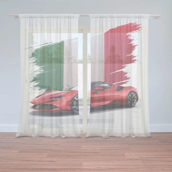 Sablio Záclony Ferrari Talianska vlajka: 2ks 150x250cm