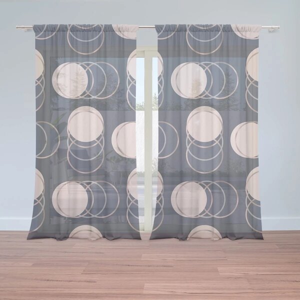 Sablio Záclony Kruhy a bodky: 2ks 150x250cm