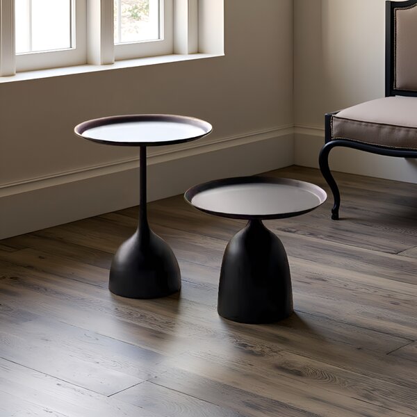 KONDELA Konferenčné stolíky, set 2 ks, čierny kov, NUBO