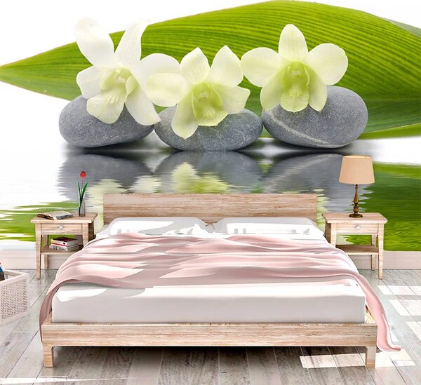 Sablio Tapeta Biela orchidea - 125x75 cm