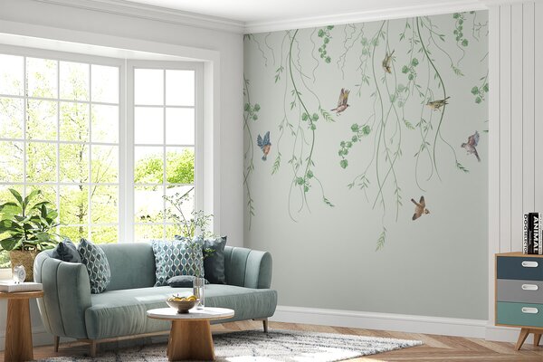 Tapety Vetvy s vtákmi, Chinoiserie, Fototapety orientálny štýl, u94493 : Uwalls.sk