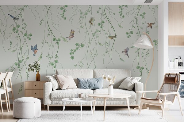 Tapety Vetvy s vtákmi, Chinoiserie, Fototapety orientálny štýl, u94493 : Uwalls.sk