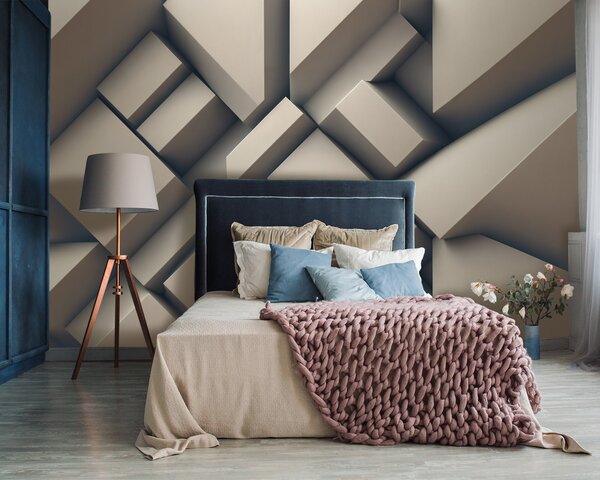 Tapety Krémové abstraktné 3D tvary, 3D fototapety, Fototapety 3d geometrické postavy, u94719 : Uwalls.sk