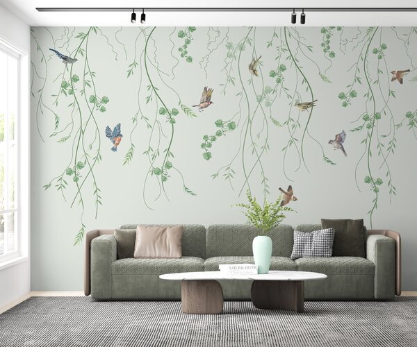 Tapety Vetvy s vtákmi, Chinoiserie, Fototapety orientálny štýl, u94493 : Uwalls.sk