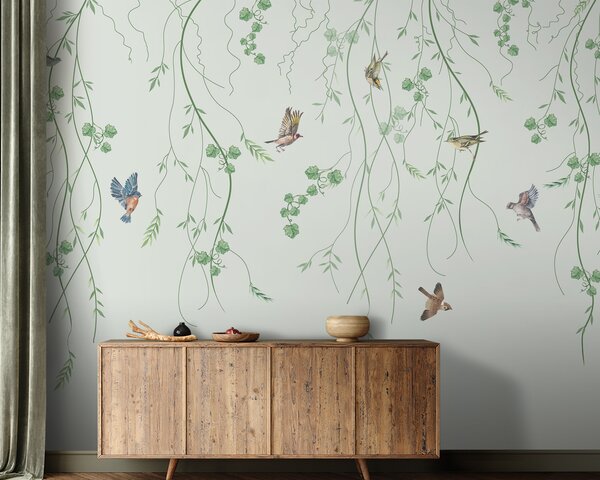 Tapety Vetvy s vtákmi, Chinoiserie, Fototapety orientálny štýl, u94493 : Uwalls.sk