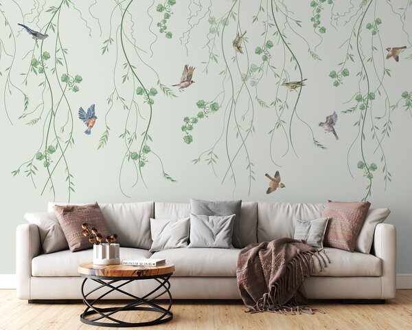 Tapety Vetvy s vtákmi, Chinoiserie, Fototapety orientálny štýl, u94493 : Uwalls.sk