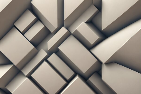 Tapety Krémové abstraktné 3D tvary, 3D fototapety, Fototapety 3d geometrické postavy, u94719 : Uwalls.sk