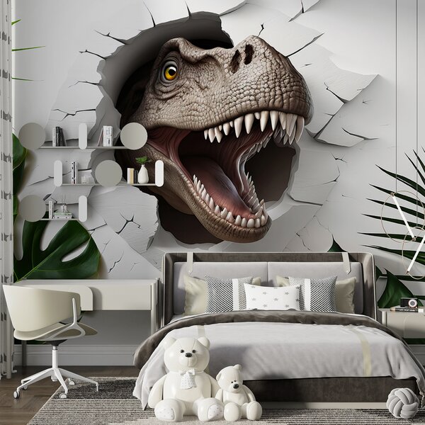 Tapety 3D dinosaurus a listy, Detské fototapety, Fototapety dinosaury, u94772 : Uwalls.sk