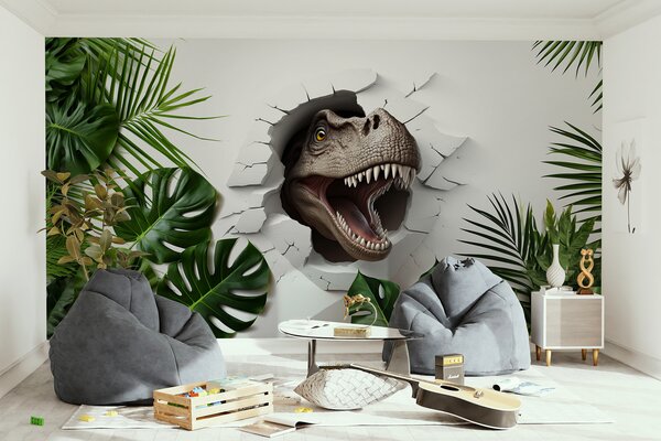Tapety 3D dinosaurus a listy, Detské fototapety, Fototapety dinosaury, u94772 : Uwalls.sk