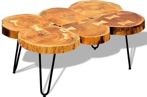 Konferenčný stolík 35 cm, 6 kmeňov, drevený masív sheesham