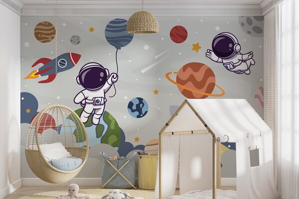Tapety Raketa a astronaut vo vesmíre, Detské fototapety, u94476 : Uwalls.sk