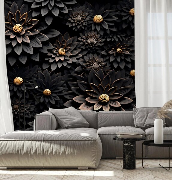 Tapety Záhrada čiernych kvetov, 3D fototapety, Fototapety 3d kvety, u95249 : Uwalls.sk