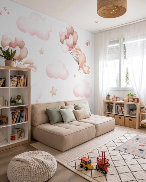 Tapety Zajačiky na ceste balónom, Detské fototapety, u95399 : Uwalls.sk