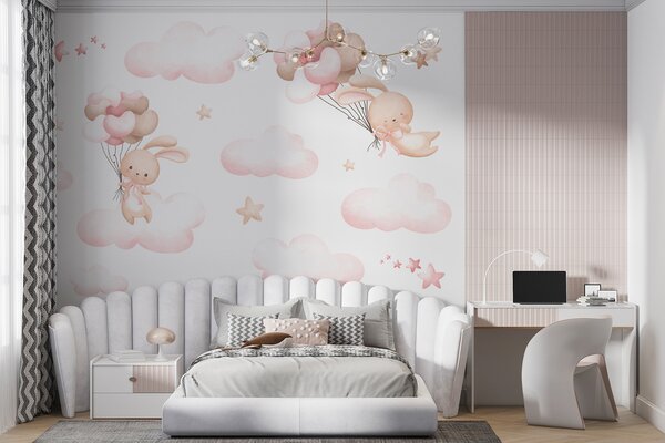 Tapety Zajačiky na ceste balónom, Detské fototapety, u95399 : Uwalls.sk