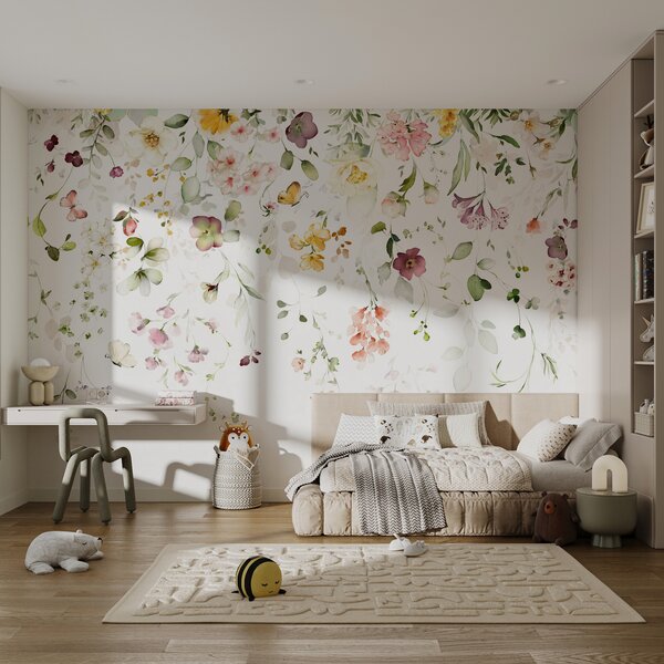 Tapety Akvarelové kompozície so záhradnými kvetmi, Fototapety s kvetmi, u95507 : Uwalls.sk