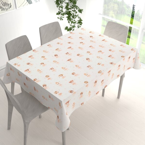 Biante Detský bavlnený obdĺžnikový obrus Sandra SA-759 Malé baletky na bledo ružovom 50x100 cm