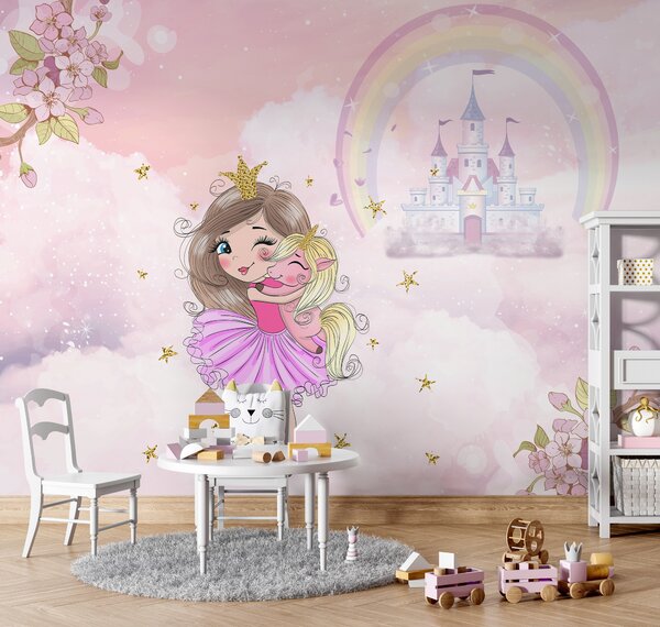 Tapety Princezná a jej jednorožec, Detské fototapety, u95401 : Uwalls.sk