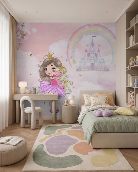 Tapety Princezná a jej jednorožec, Detské fototapety, u95401 : Uwalls.sk