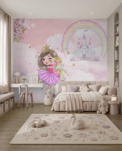 Tapety Princezná a jej jednorožec, Detské fototapety, u95401 : Uwalls.sk